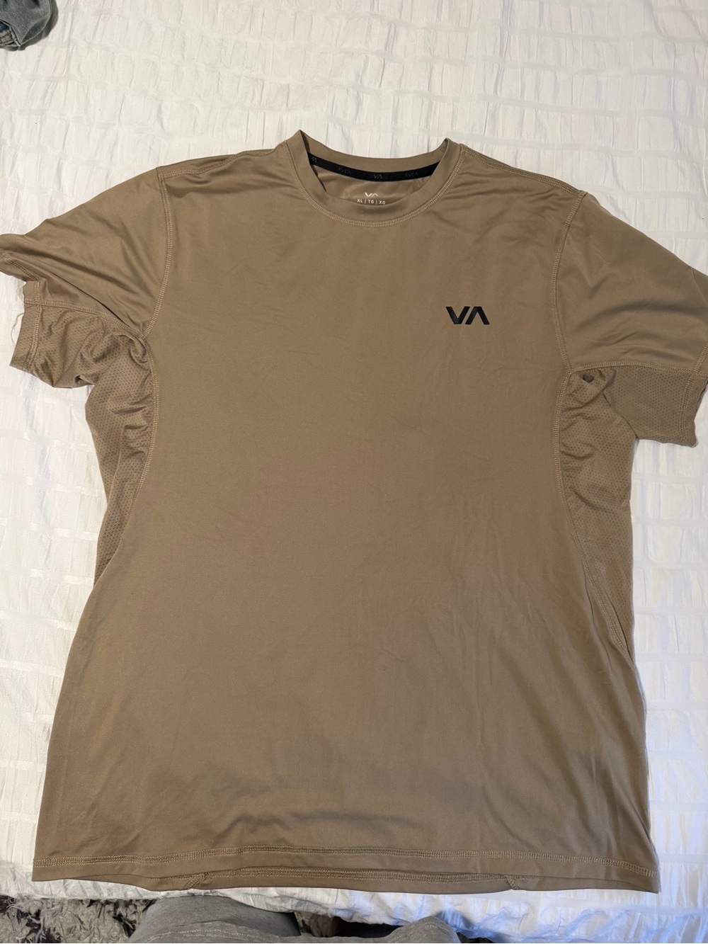 RVCA Men's Khaki Short Sleeve Performance Tee